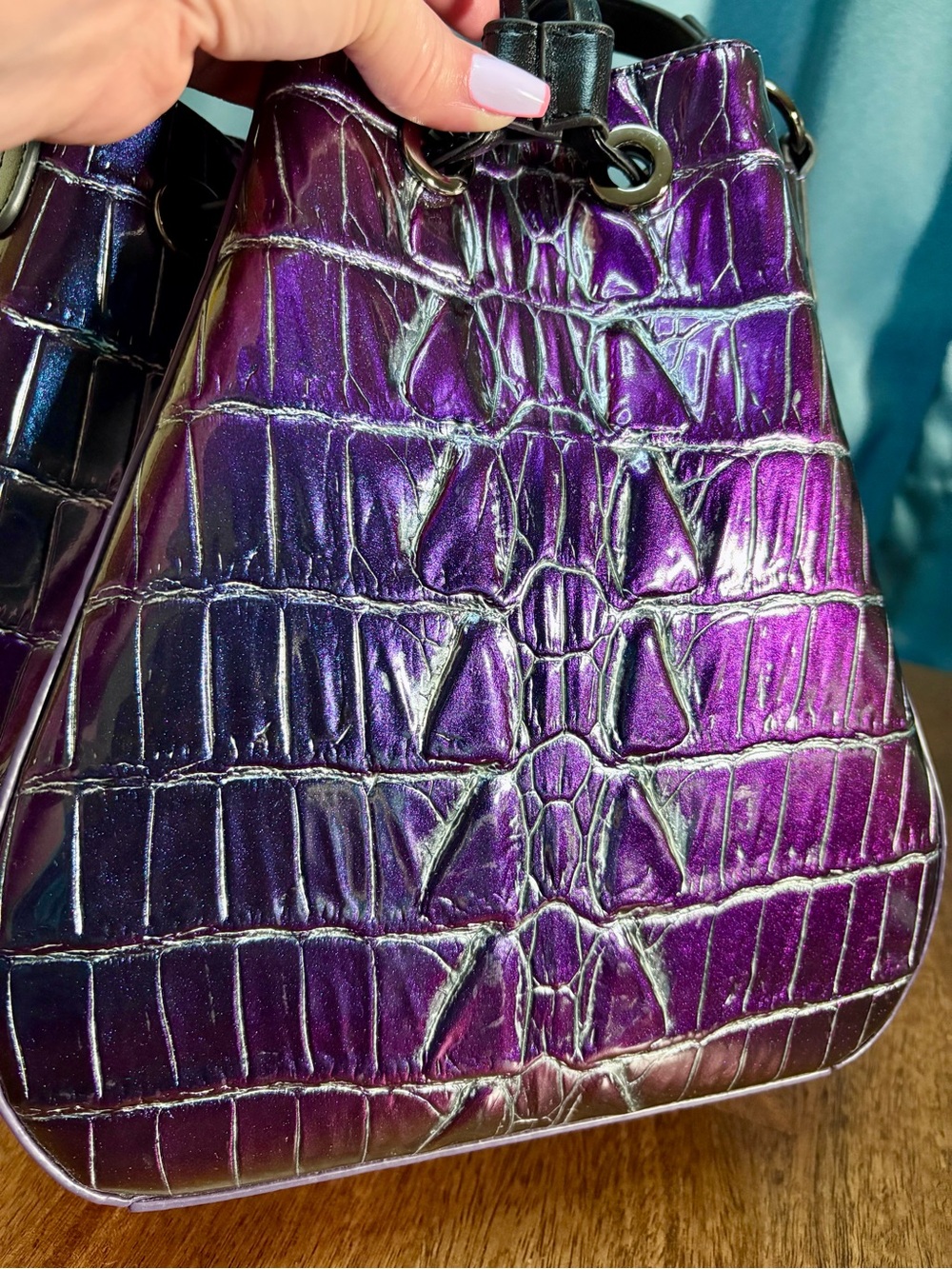 Brahmin NWT Melinda & Veronica - Heroic Purple Kingstone - Shimmer Color Shift - Picture 4 of 17